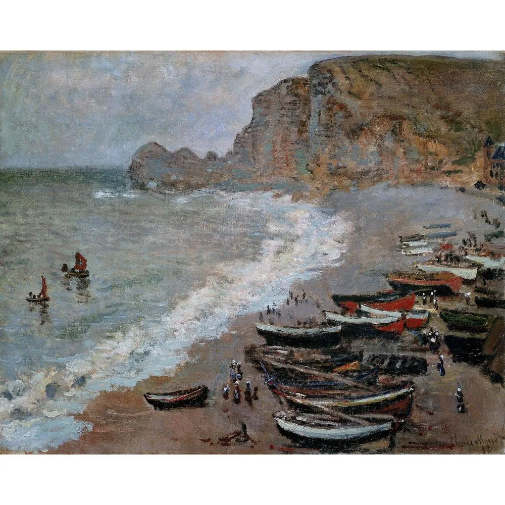 Claude Monet The Beach And Cliffs Of Amount At Etretat Arthipo