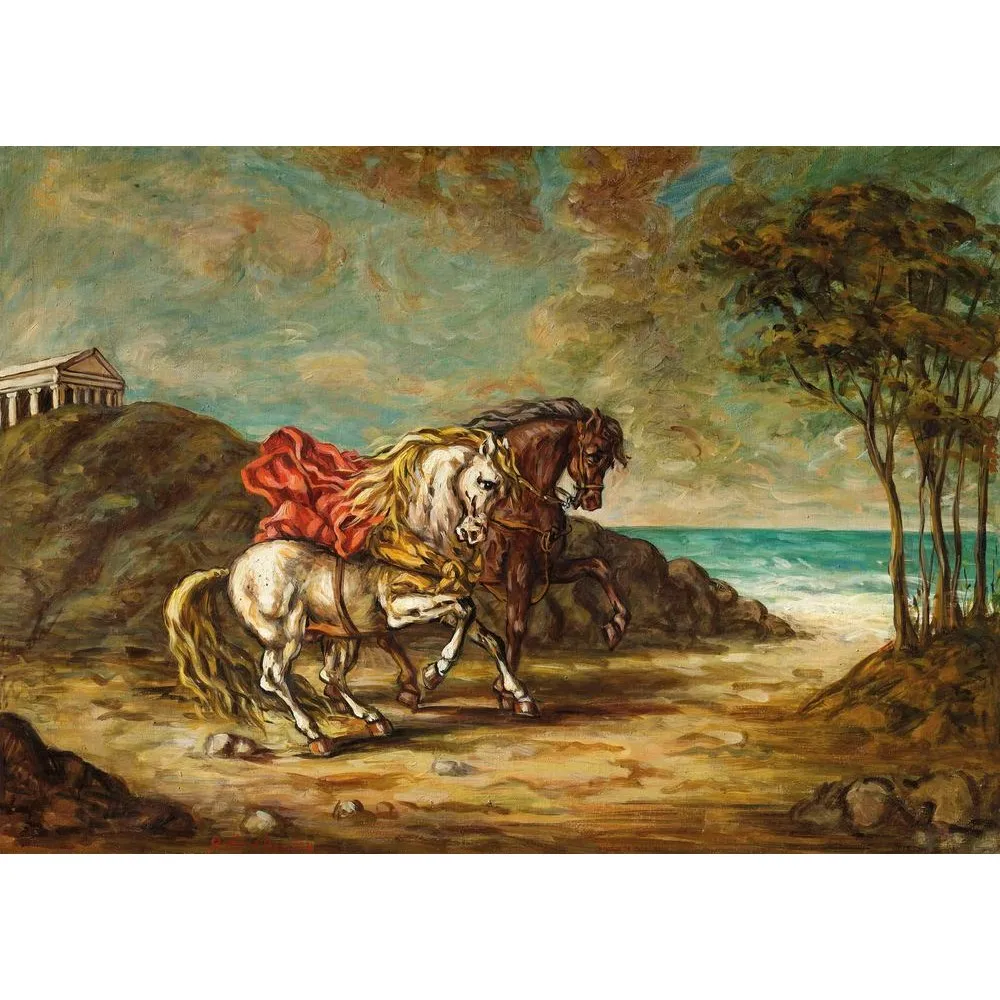 Giorgio De Chirico Cavalli In Riva Al Mare 6 Arthipo