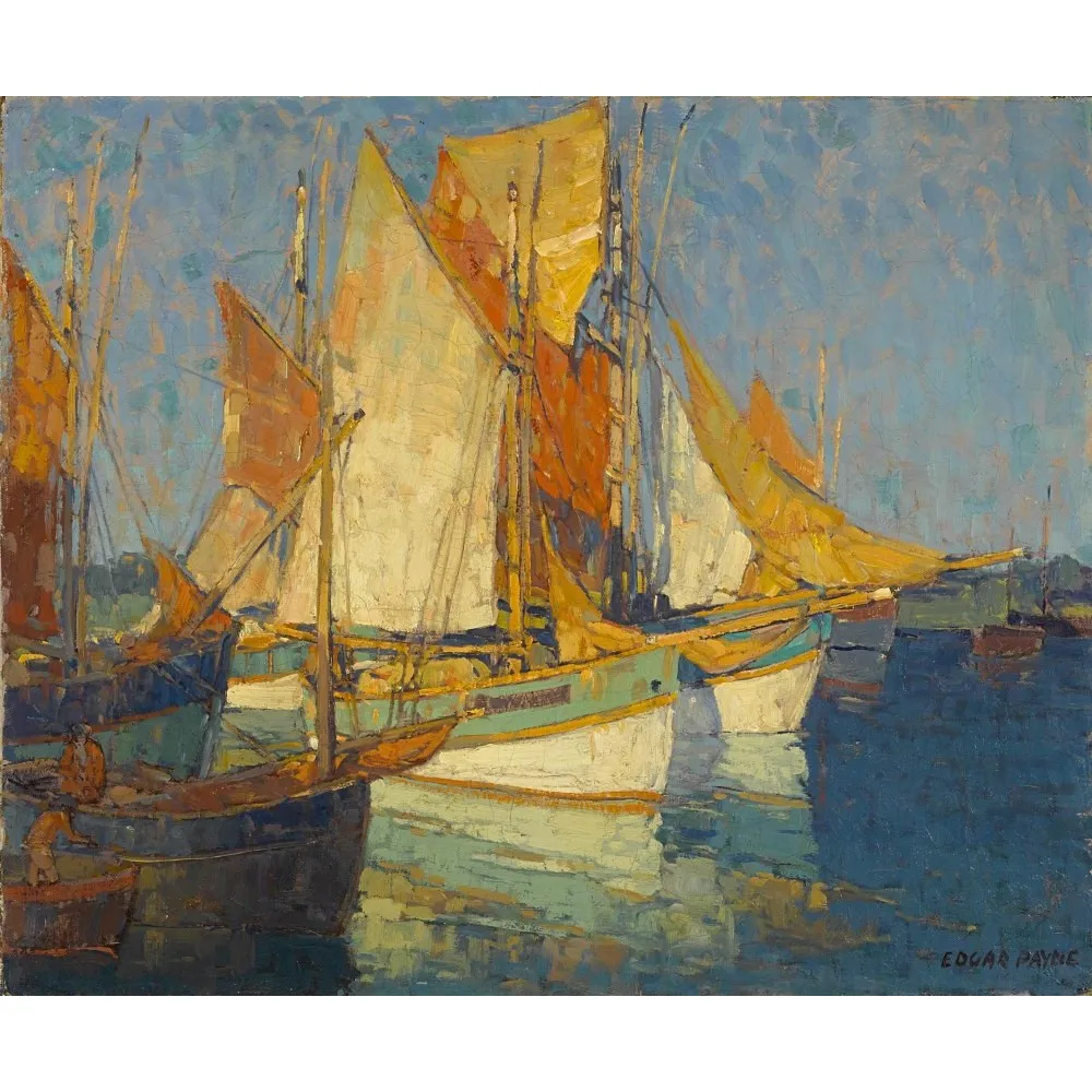 Sunlight on Brittany Boats, Edgar Alwin Payne