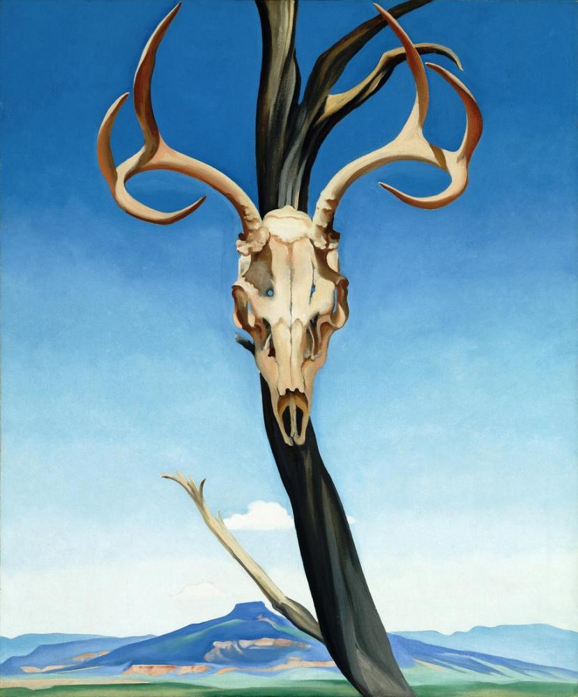 O'Keeffe, Deer's Skull with Pe