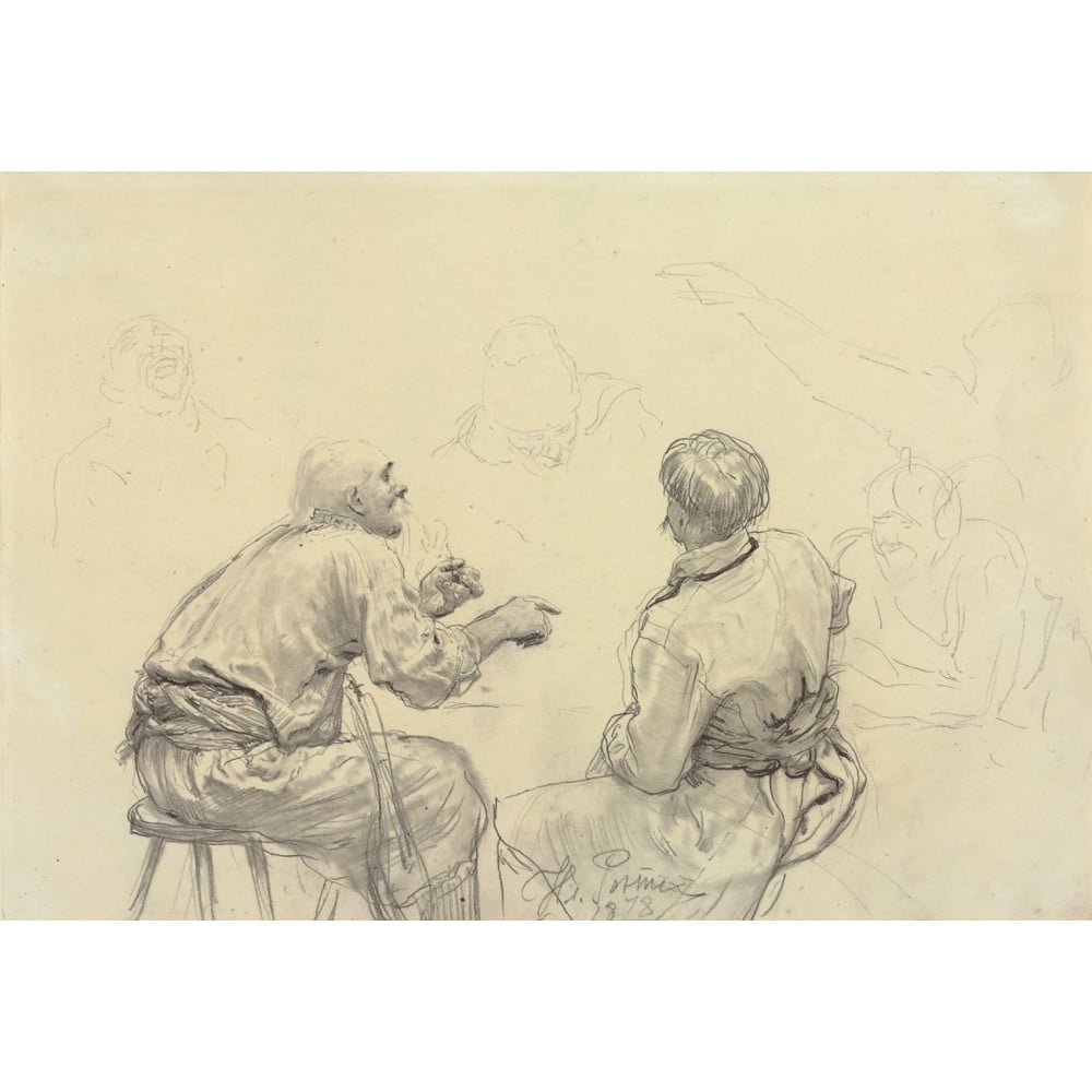 Ilya Repin Study For Zaporozhian Cossacks Writing A Letter   Irpn211 Ilya Repin Study For Zaporozhian Cossacks Writing A Letter To The Turkish Sultan 1000x1000w 