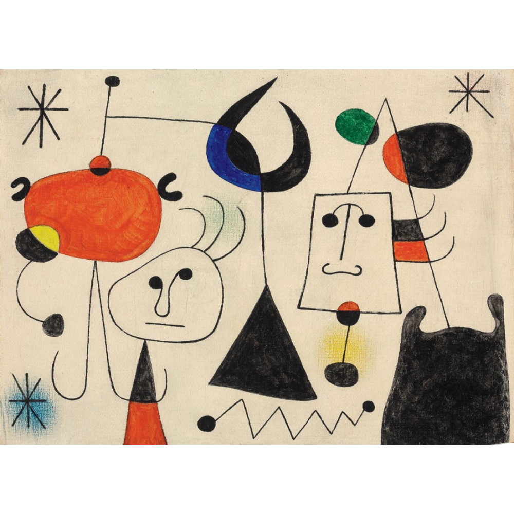 joan miro personnages et oiseaux dans la nuit