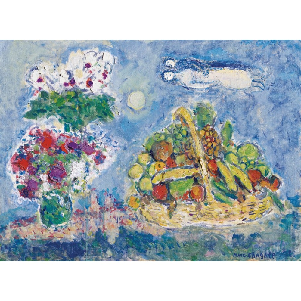 Marc Chagall Corbeille De Fruits Aux Amoureux