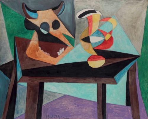 Bull Skull Fruit Pitcher Painting by Pablo Picasso - Fine Art America