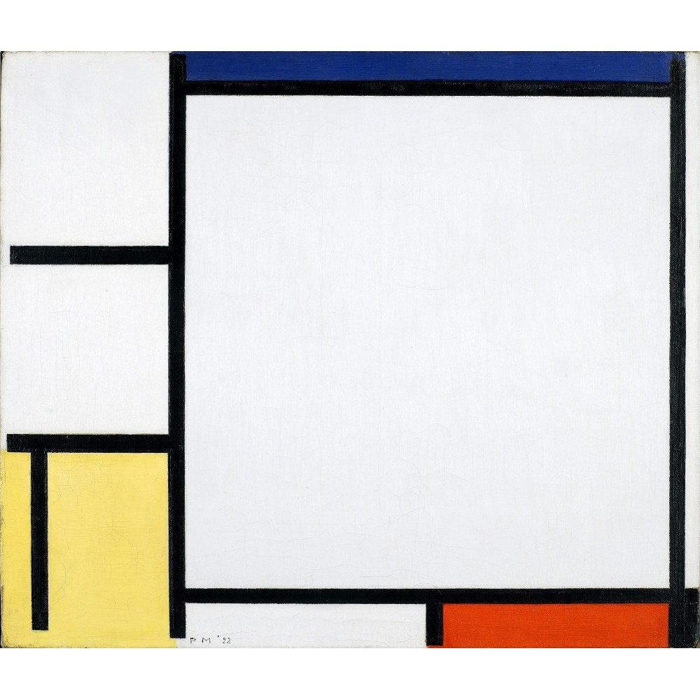 Piet Mondrian, Composition with Blue, Red, Yellow, and Black 1922, Canvas, Piet Mondrian