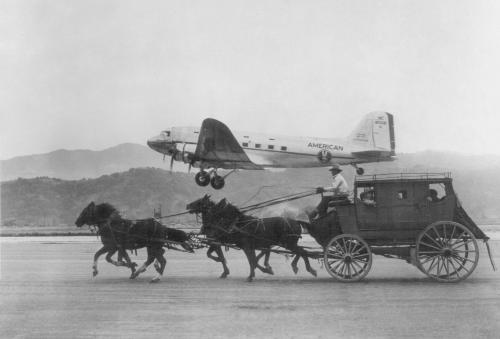  Airplane and Stagecoach Poster