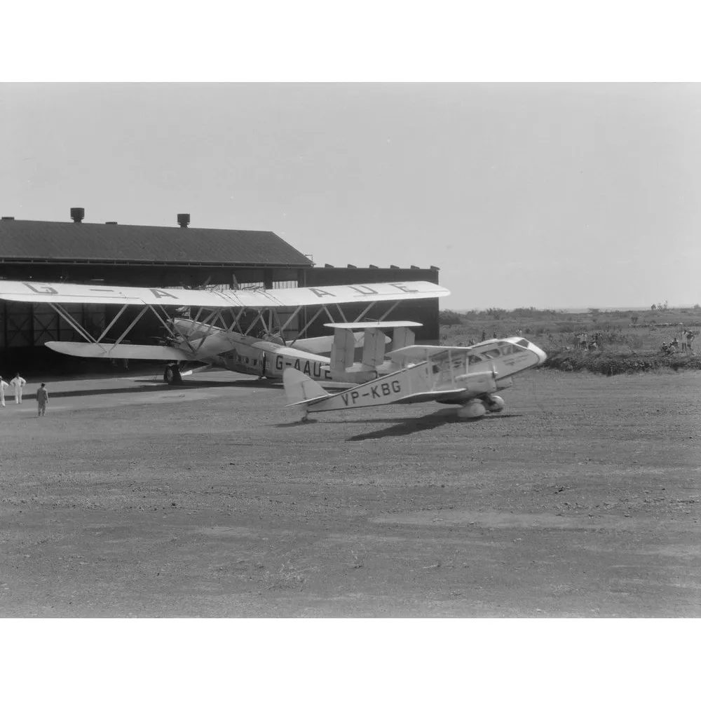 Airplane on Field - Africa Poster