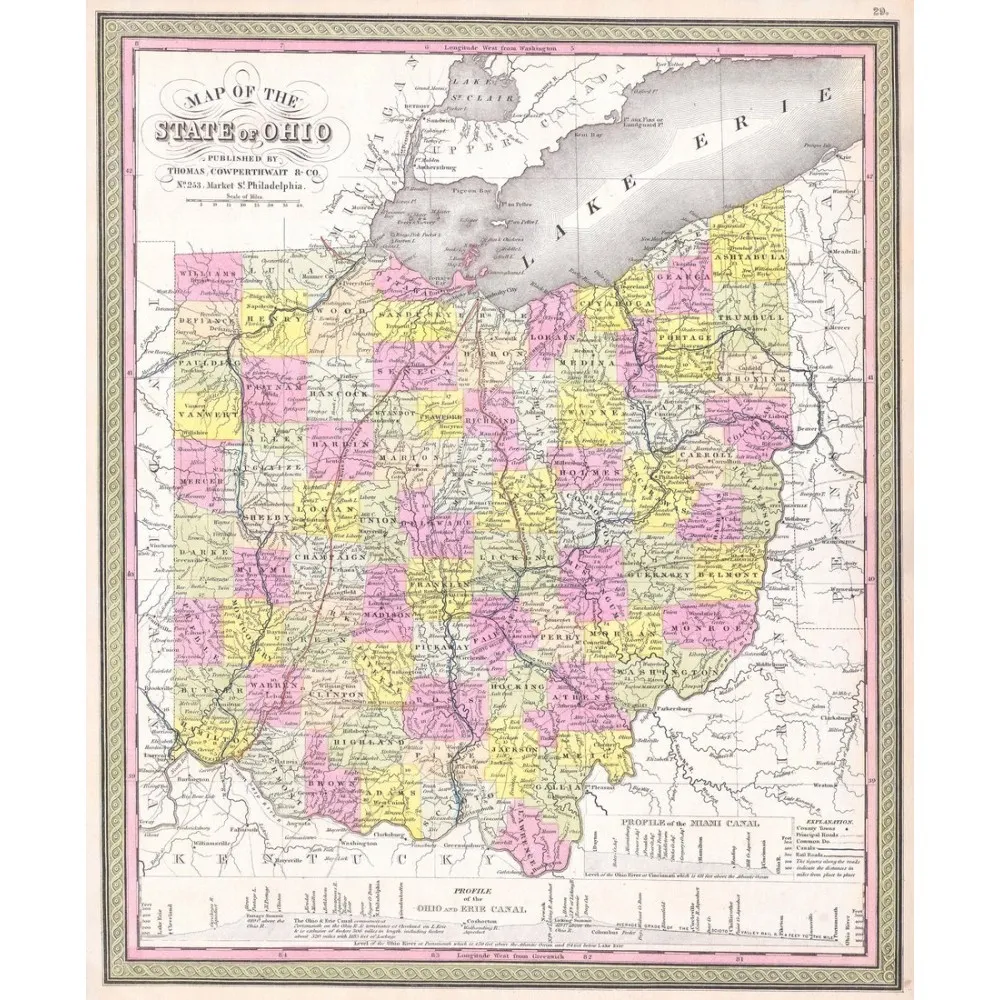 Ohio Map 1850 Poster | Arthipo