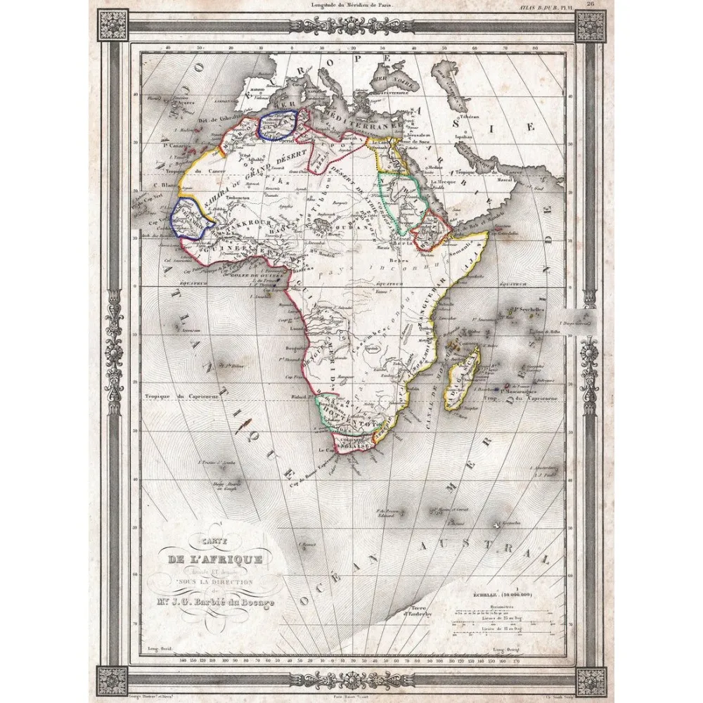 Africa 1852 Map Poster | Arthipo