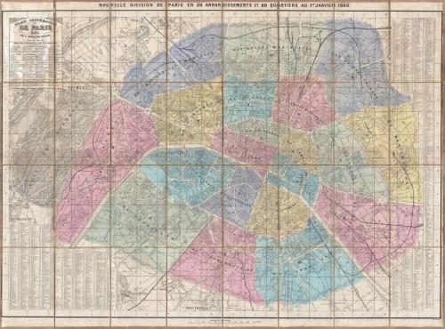 1860 Paris Map Poster