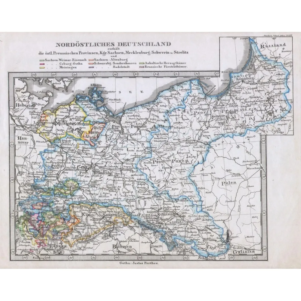 Prusya Ve Kuzeydoğu Almanya Haritası Posteri Arthipo 8835