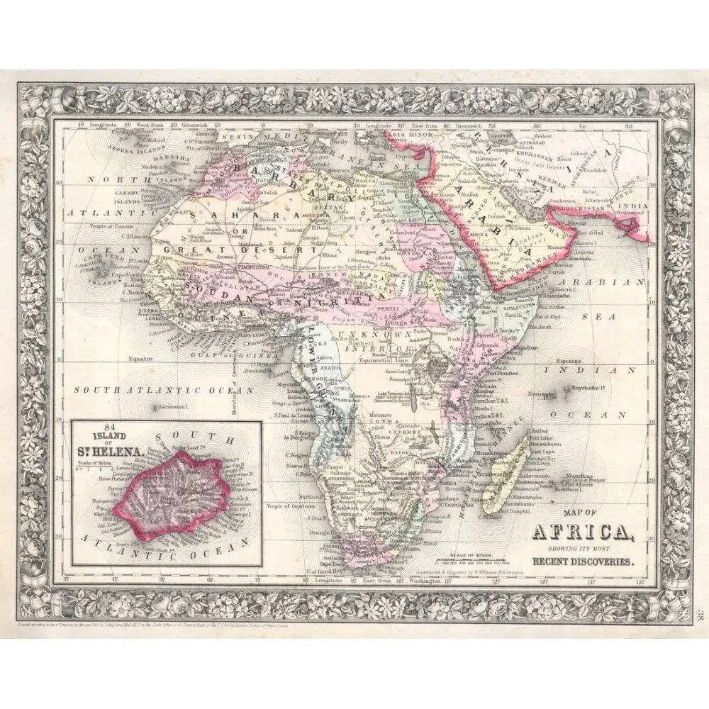 Africa 1864 Map Poster 2 | Arthipo